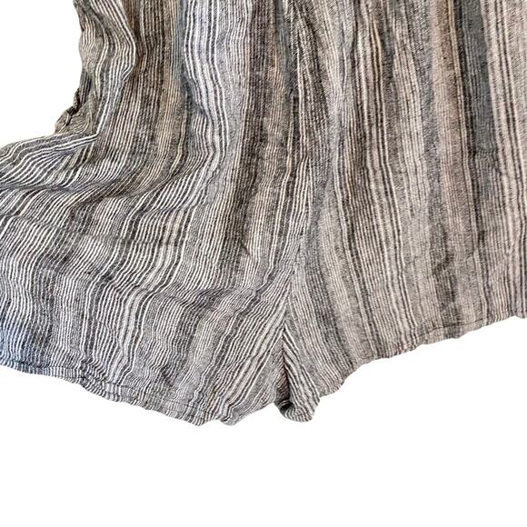 Kelly Renee Linen Romper Size Large stripe sleeveless gathered waist shorts - Picture 4 of 5